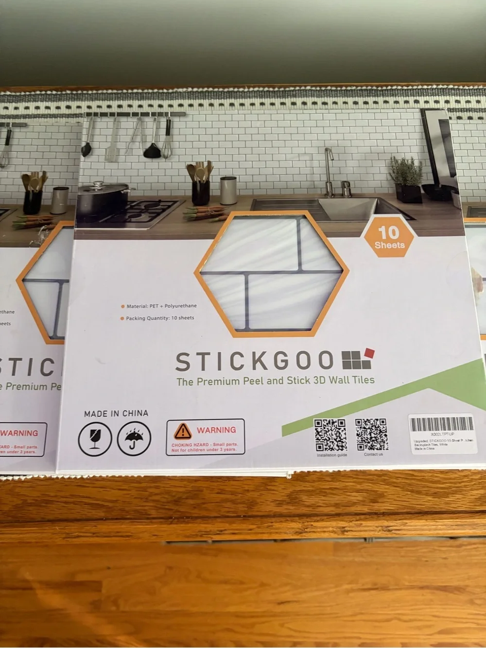 STICKGOO Peel and Stick 3D Wall Tiles - White. Subway Tile